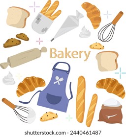 Illustration von Brot- und Backmaschinen