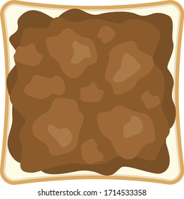 Illustration of bread covered with chocolate.