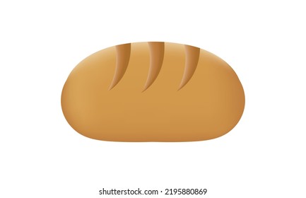 illustration of bread with mesh technique on a white background