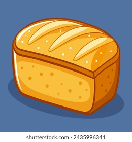 illustration of bread on a blue background, done in the style of vector graphics