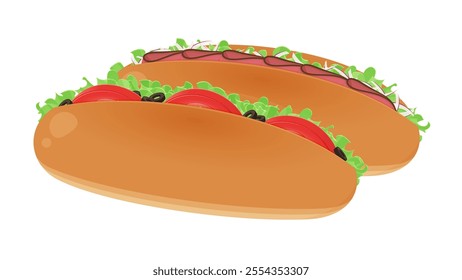 Illustration of a bread roll or sandwich