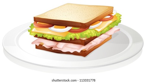 illustration of bread sandwich on a white background