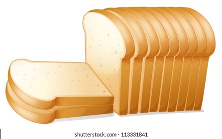 illustration of a bread slices on a white background