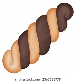 Illustration of Bread stick with Chocolate on a white background