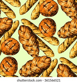 Illustration bread. Vector, hand-drawn images.
