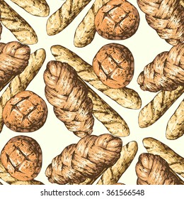 Illustration bread. Vector, hand-drawn images.