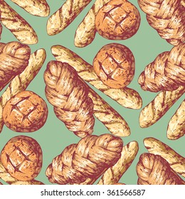 Illustration bread. Vector, hand-drawn images.