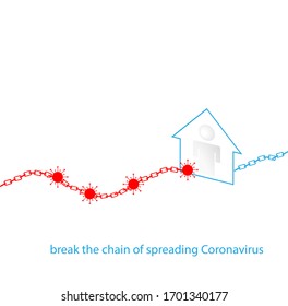 Illustration for break the chain of spreading covid 