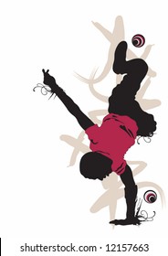 Illustration of a breakdancer