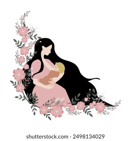 illustration of breastfeeding a baby, world breastfeeding day
