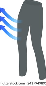 Illustration of breathable black leggings