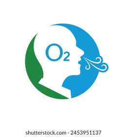 illustration of breathing, vector art.