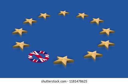 Illustration for BREXIT - Great Britain leaving the EU, vector