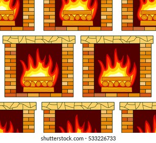 Illustration of the brick fireplaces