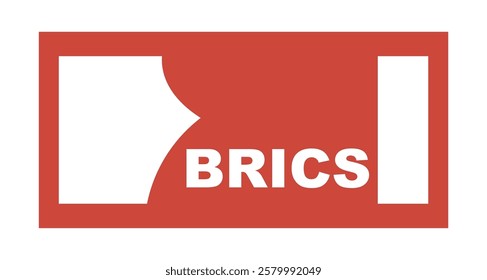 illustration of brics currency. red brics currency icon.