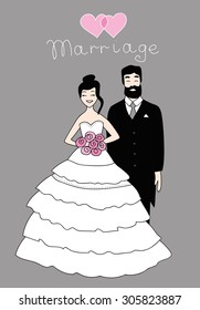 illustration of a bride and groom