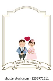Illustration of the bride and groom.
Design for the wedding.
Clip art of the bridegroom and bride.
Wedding frame design.
Clip art of marriage.
