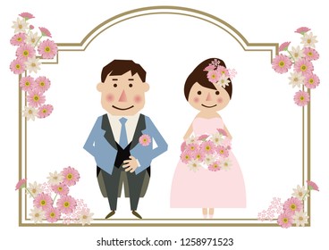 Illustration of the bride and groom.
Design for the wedding.
Clip art of the bridegroom and bride.
Wedding frame design.
Clip art of marriage.