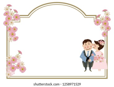 Illustration of the bride and groom.
Design for the wedding.
Clip art of the bridegroom and bride.
Wedding frame design.
Clip art of marriage.