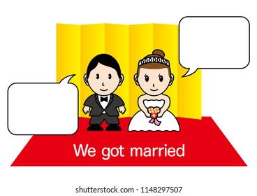 Illustration of the bridegroom and bride