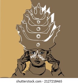 Illustration of the bride's crown Mandailing north sumatra 2