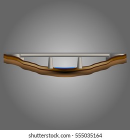 illustration of bridge continuous beam