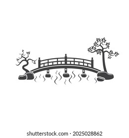 illustration of bridge, bridge  icon, vector art.