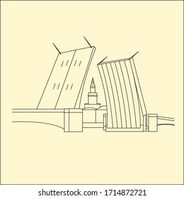 Abbildung einer Brücke mit einem Fluss
