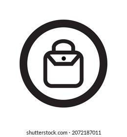 illustration of a briefcase silhouette with a circle.vector logo,vector icon.