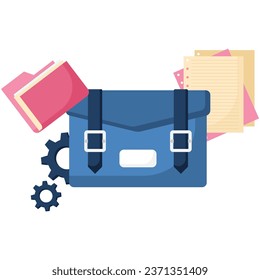 illustration of a briefcase and some office documents