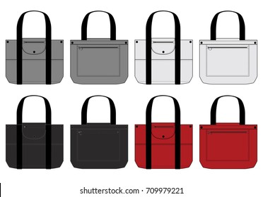 Illustration of briefcase (Tote bag) / color variations