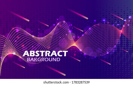 Illustration of a bright abstract background with lines waves and sparkles