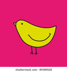 illustration with a bright bird