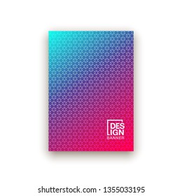 illustration of bright color abstract pattern background with line gradient texture for minimal dynamic cover design. Blue, pink, yellow, green placard poster template