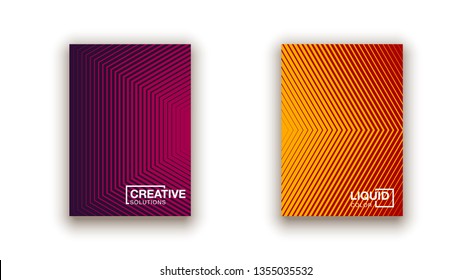 illustration of bright color abstract pattern background with line gradient texture for minimal dynamic cover design. placard poster template