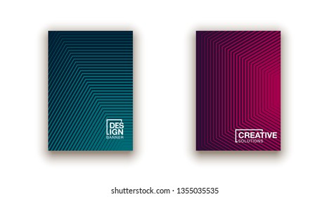illustration of bright color abstract pattern background with line gradient texture for minimal dynamic cover design. placard poster template