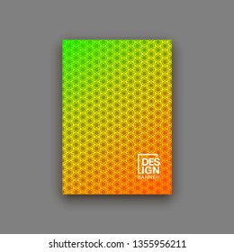 illustration of bright color abstract pattern background with line gradient texture for minimal dynamic cover design. Blue, pink, yellow, green placard poster template