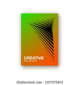 illustration of bright color abstract pattern background with line gradient texture for minimal dynamic cover design. Blue, pink, yellow, green placard poster template