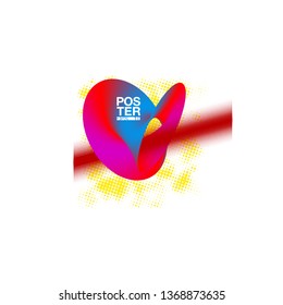 illustration of bright color abstract pattern background with line gradient texture for minimal dynamic cover design. Blue, pink, yellow, green placard poster template