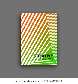 illustration of bright color abstract pattern background with line gradient texture for minimal dynamic cover design. Blue, pink, yellow, green placard poster template