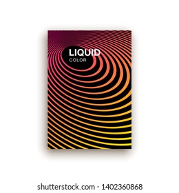 illustration of bright color abstract pattern background with line gradient texture for minimal dynamic cover design. Blue, pink, yellow, green placard poster template