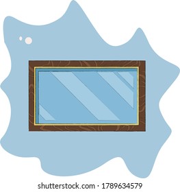 
Illustration of a bright colored mirror on a beautiful colored blot background