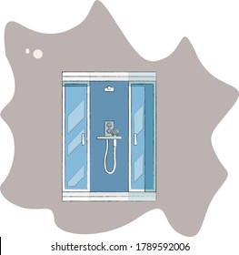 
Illustration of a bright colored shower on a beautiful colored blot background