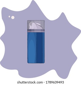 
Illustration of a bright colored tube on a beautiful colored blot background