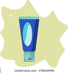 
Illustration of a bright colored tube on a beautiful colored blot background