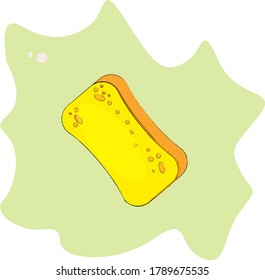 
Illustration of a bright colored washcloth on a beautiful colored blot background