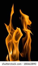 illustration with bright flame on black background