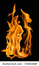 Illustration mit heller Flamme auf schwarzem Hintergrund