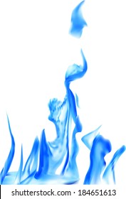 illustration with bright flame on white background