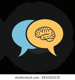 Illustration of a bright golden brain representing ideas and intelligence